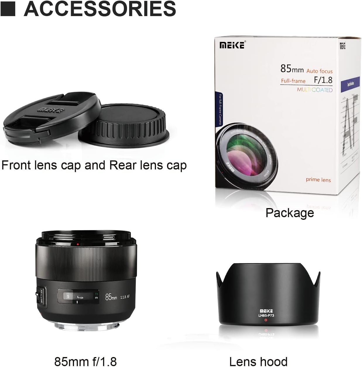 MEKE 85mm F1.8 Autofocus Full Frame Large Aperture Lens for Canon EOS EF Mount DSLR Camera