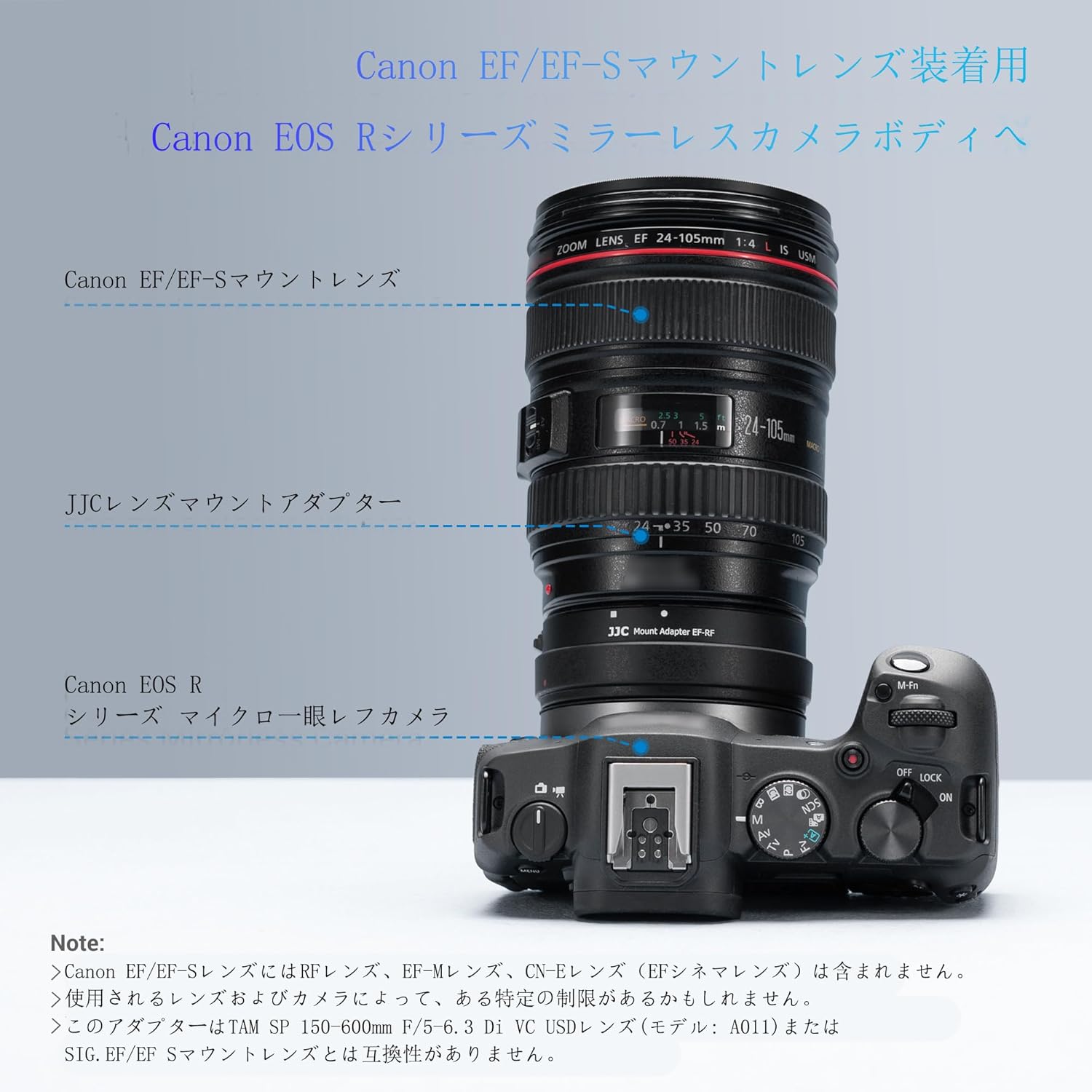 【Improved Version】JJC EF-EOSR Lens Mount Adapter for Canon EF/EF-S to RF Mount Convert for Canon EOS R5 Mark II R100 R8 R50 R6II R7 R10 R3 R6 R5 R5C R RP Ra Camera with Auto Focus Auto Aperture Arca