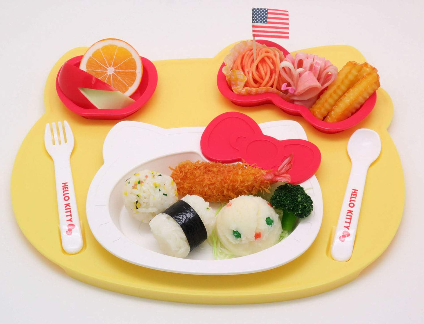 OSK KP-18 Hello Kitty Plate Set, Dishwasher-Safe, Stylish, Cute, For Girls, Children, Dishes, Dishes, Spoons, Forks