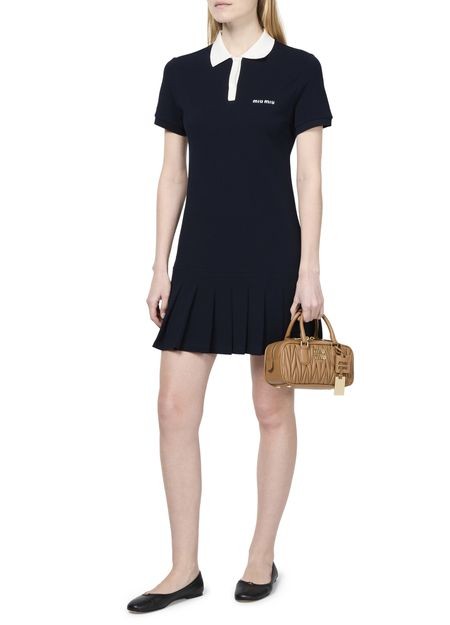 MIU MIU コットンピケ プリーツ ポロドレス - Image 6