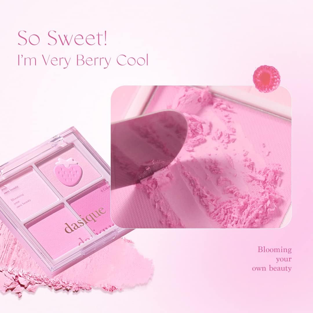 "Official" dasique Daisy Blending Mood Cheek Blending Mood Cheek Blending Mood Cheek / Blusher Palette / 4 Color Brasher / Yeve/Brevet / Warm Tone & Cool Tone/ Cheek Palette (06 Berry Smoothie 06 Berry Smoothie)