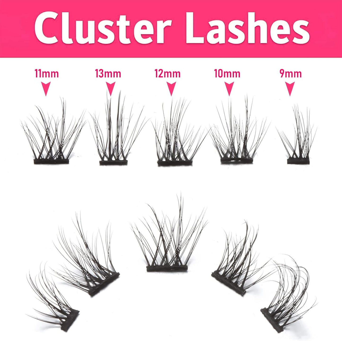 10 Pairs Cluster Eyelashes Natural Look Manga Lush Cluster C Curl Faint Individual Eyelashes Cat Eye Eyelashes DIY Eyelash Extensions (TM30)