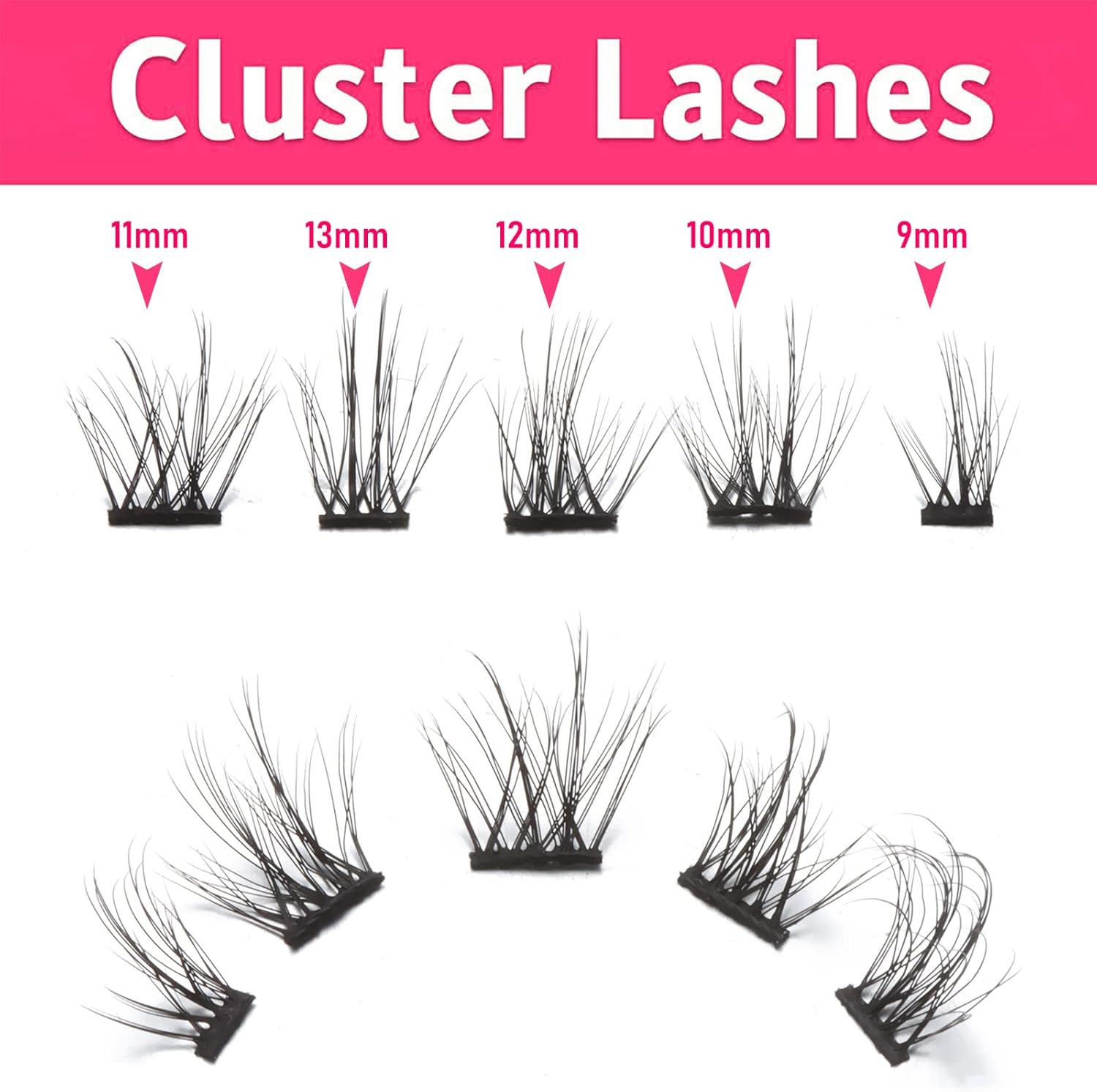 10 Pairs Cluster Eyelashes Natural Look Manga Lush Cluster C Curl Faint Individual Eyelashes Cat Eye Eyelashes DIY Eyelash Extensions (TM30)