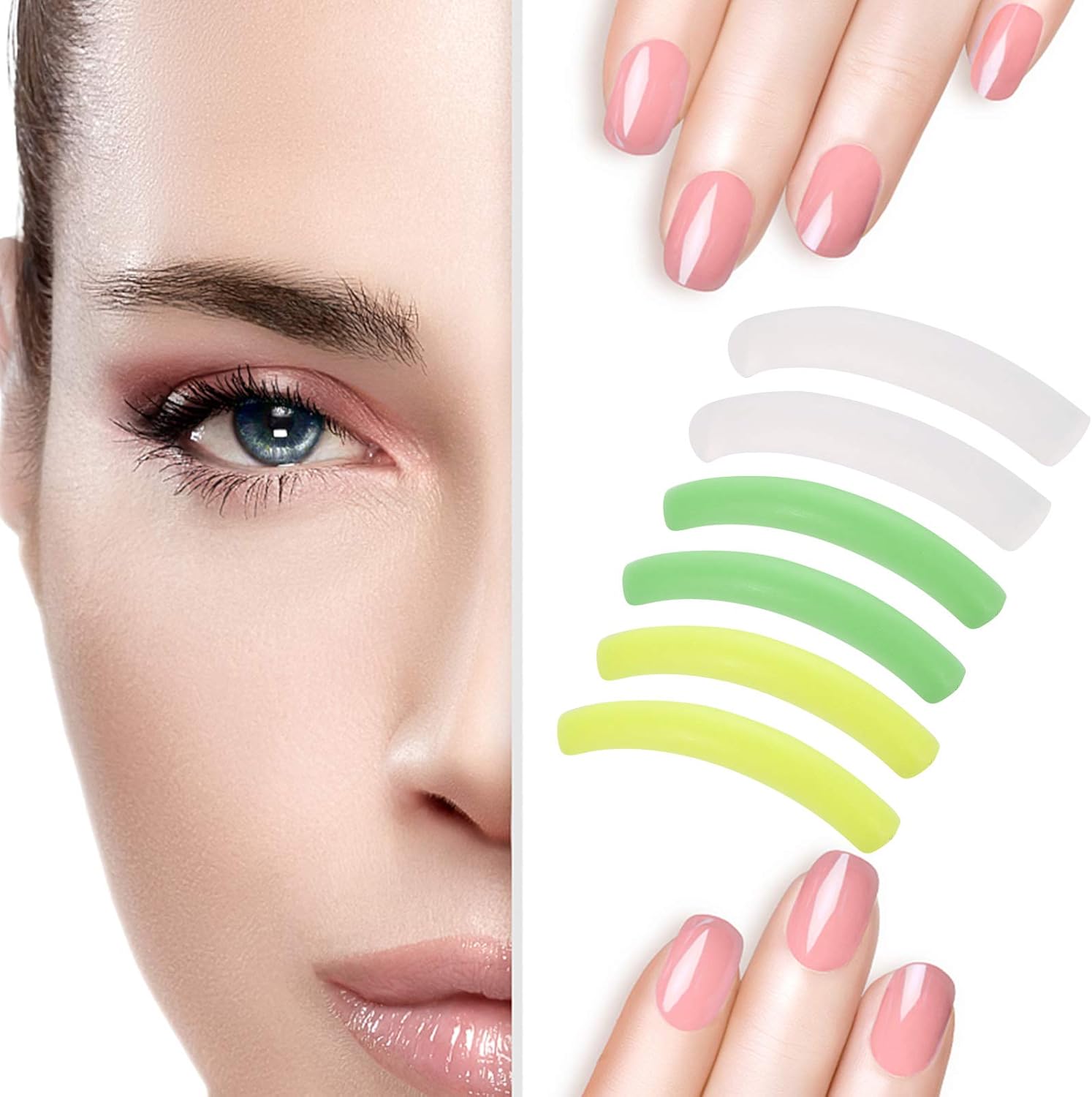 Pesine Eyelash Extensions Eyelash Curling Patches Silicone Pads 12 Pairs Perm Pads Eyelashes 3D Silicone Soft Comfortable Thick Long Eyelashes Safe Non-toxic Reusable