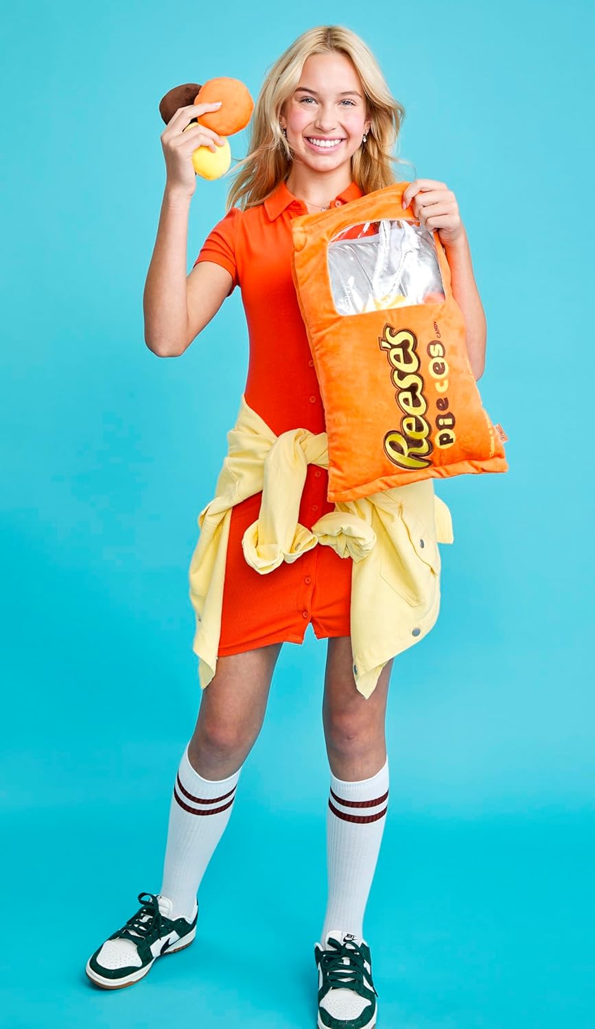 iscream Reese's Pieces Paquete de 19" x 11" Juego de Fundas de Almohada con Mini Reese's Pieces