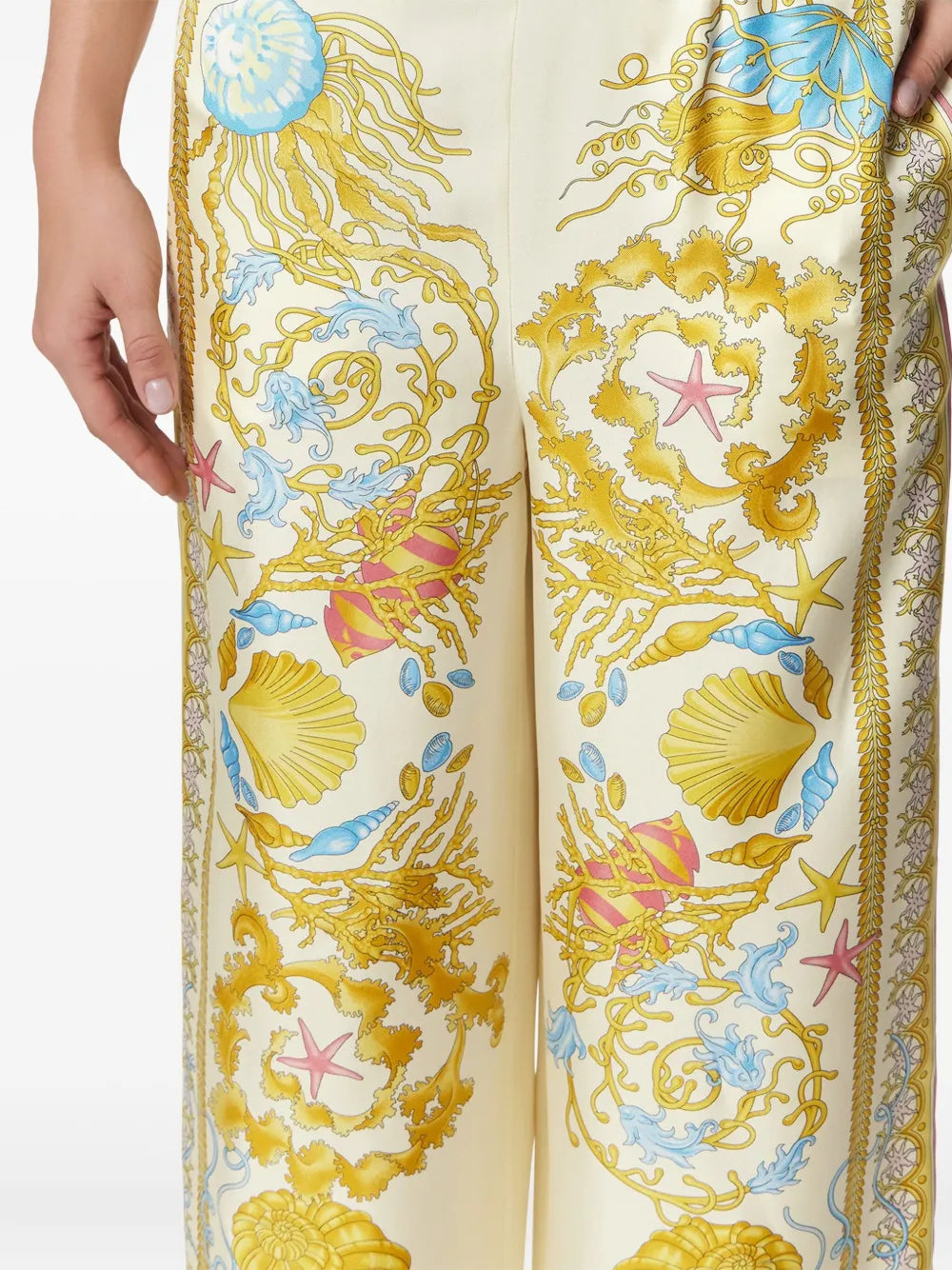 Versace ヴェルサーチの水中バロック様式のシルクパンツ - Image 6