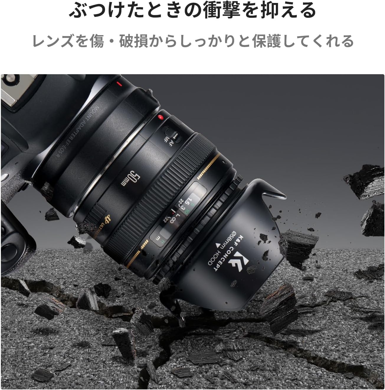 K&F Concept Lens Hood (Mounting Diameter 2.3 inches (58 mm), Screw Screw Type, Compatible with All Cameras, Flower Shape, Protective Lens, Plastic, Replacement Lenses, Camera Accessories, Compatible