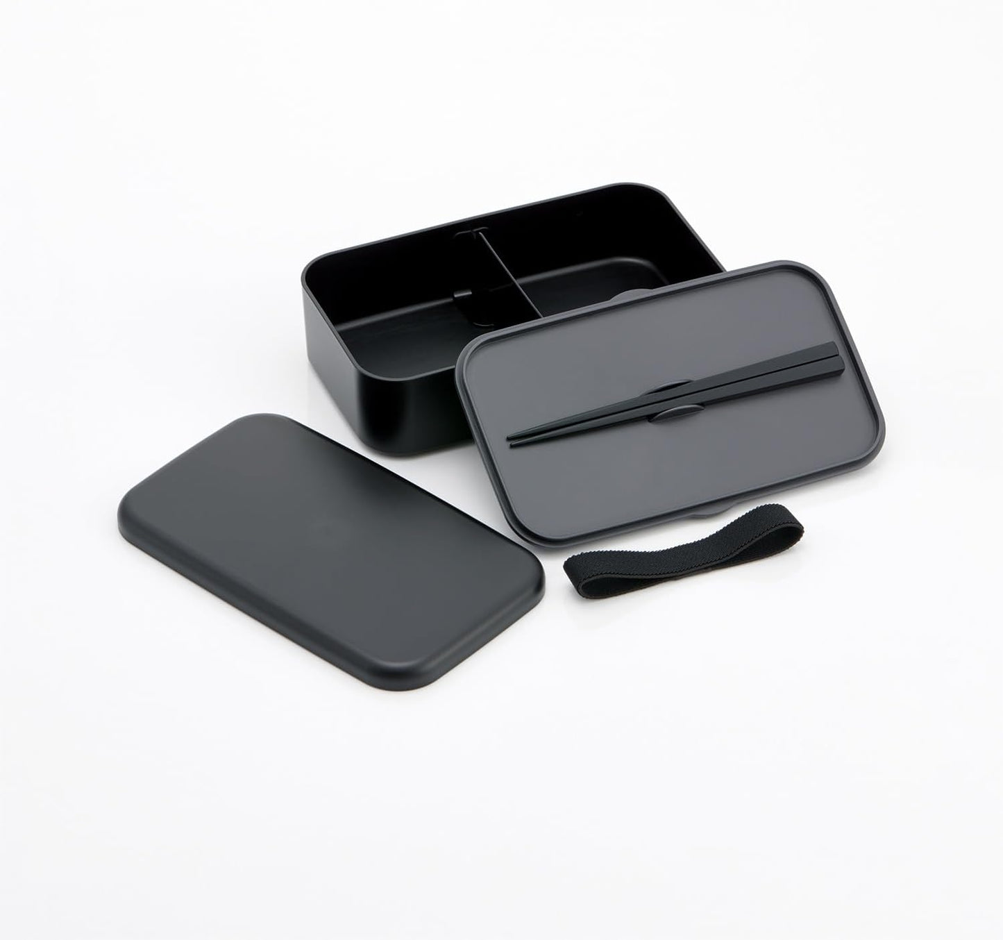 Skater PLB10HB Biomass Bento Box with Chopsticks, Large Capacity, 33.8 fl oz (1000ml), Lunch Belt Included, Dishwasher Safe, Microwave Safe, Made in Japan, Ash Black
