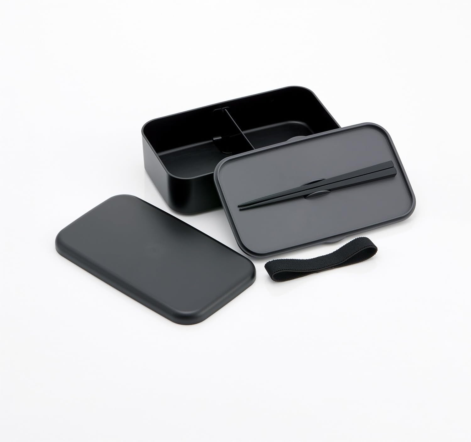 Skater PLB10HB Biomass Bento Box with Chopsticks, Large Capacity, 33.8 fl oz (1000ml), Lunch Belt Included, Dishwasher Safe, Microwave Safe, Made in Japan, Ash Black