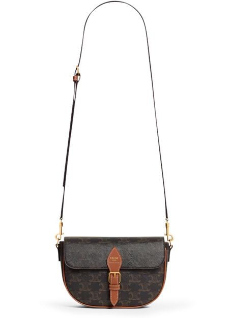 CELINE Folco shoulder bag in Triomphe canvas and calfskin - Image 6