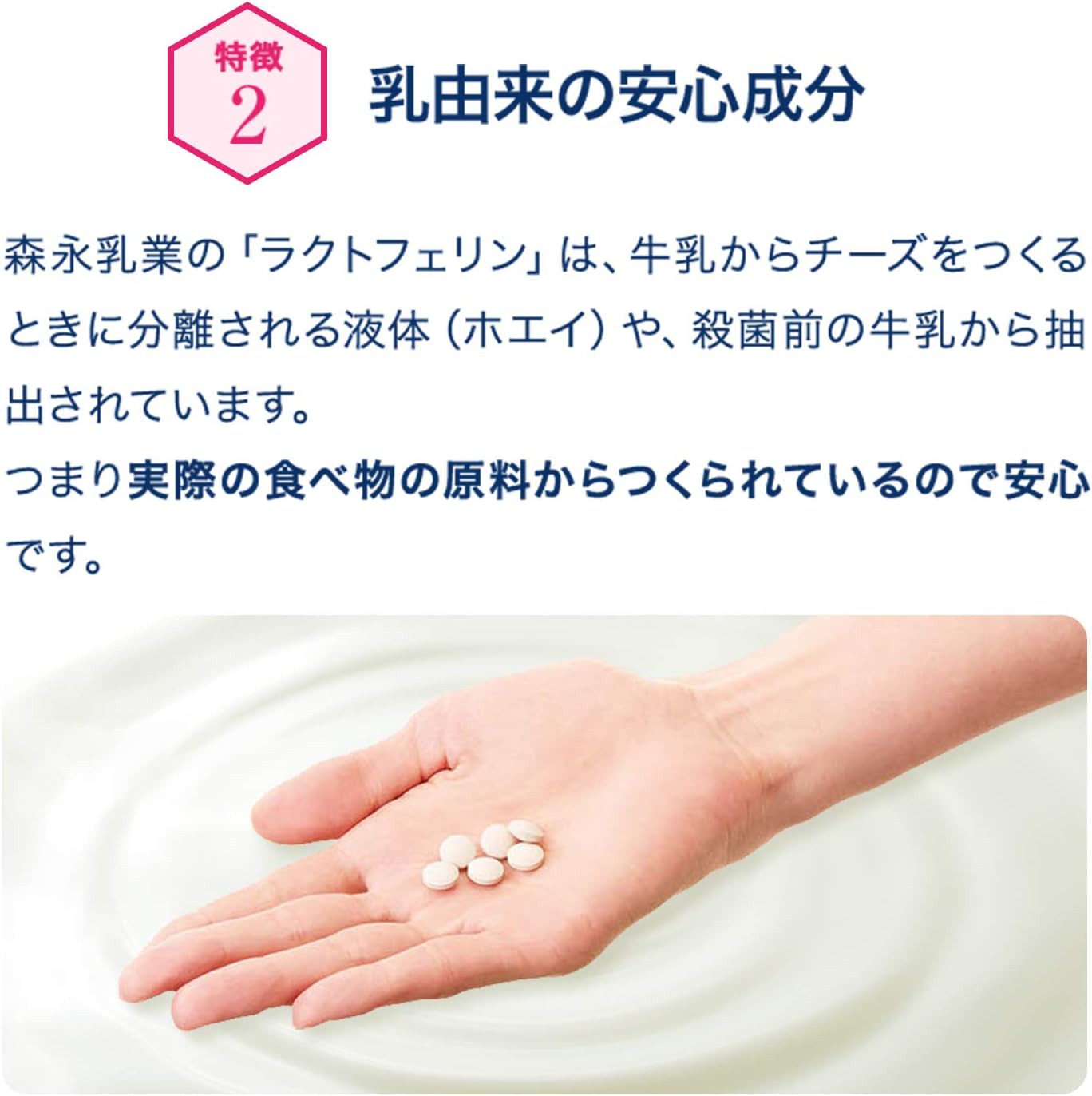 【Morinaga Milk Industry Official】Lactoferrin Original [ Lactoferrin Supplement for Health Maintenance ] 90 Tablets/1 Bag with Mini Calendar