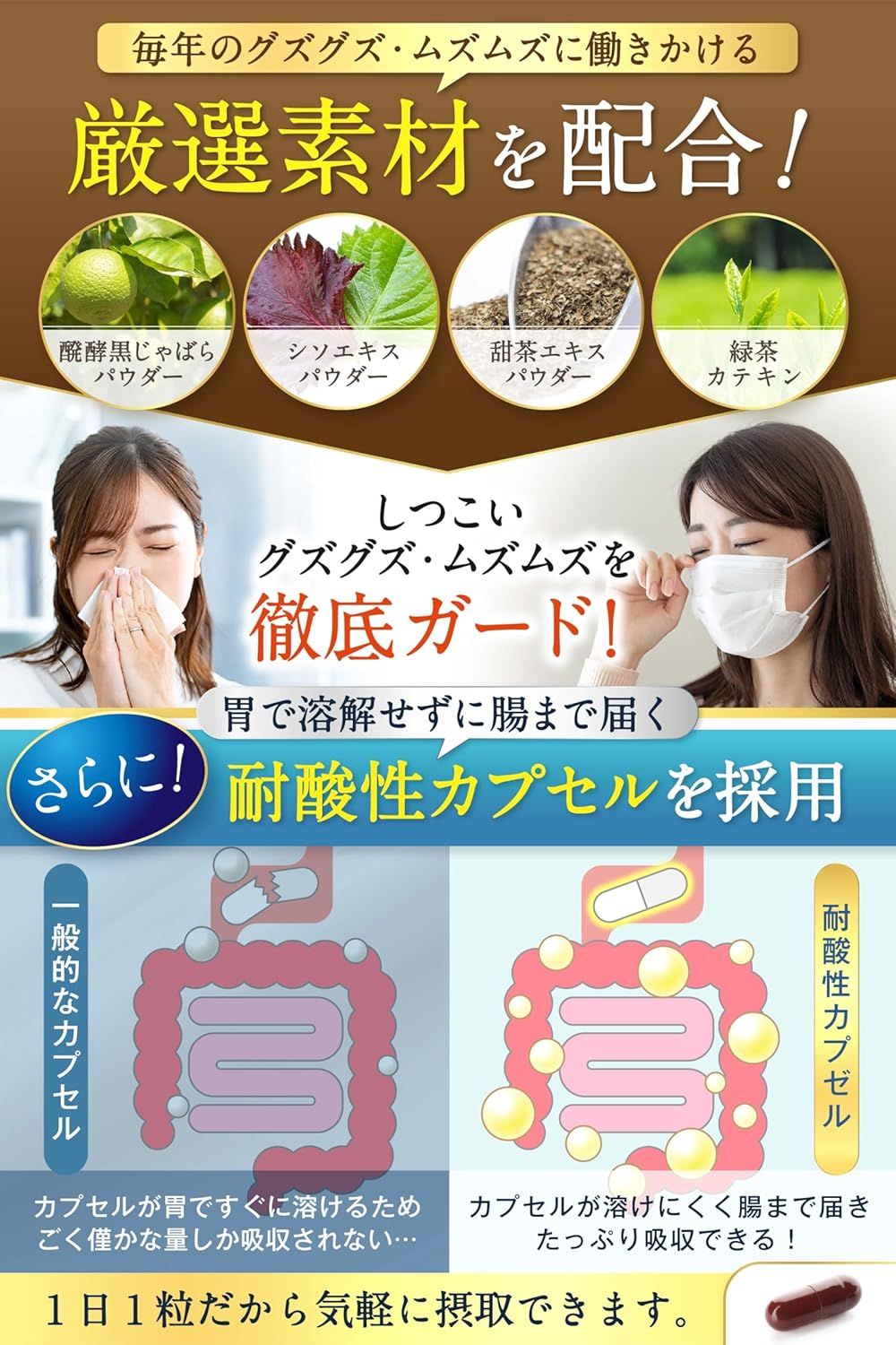 [Doctor's Supervision] Jabara Supplement [Zero Allergic Acid Bacteria x Kitayama Village Chabara] The Power of Lactic Acid Bacteria and W ALEPPU (Alep), 1 Bag (30 Day Supply)