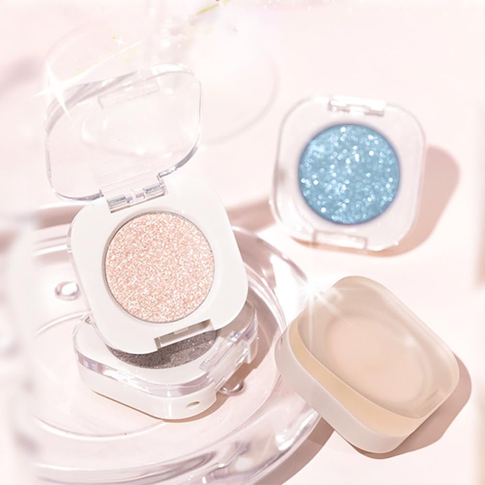 Sombra de Ojos Soltera con Destello de Champán, Sombra de Ojos Mini Liviana y Mezclable para Mujeres Mayores, Paleta de Maquillaje de Sombra de Ojos Monocromática Pigmentada Impermeable
