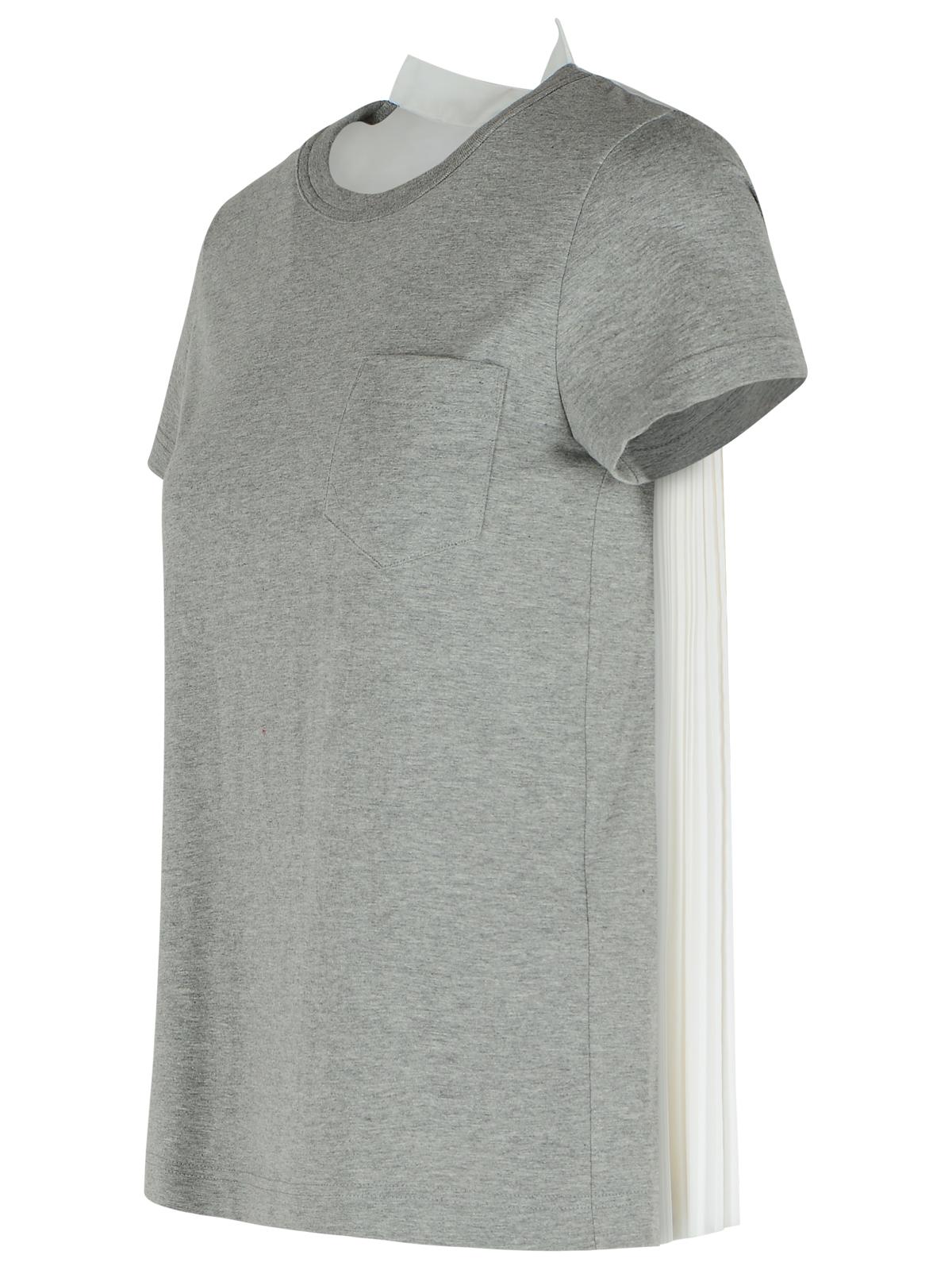 Sacai Sacai Grey Cotton Tシャツ - Image 6