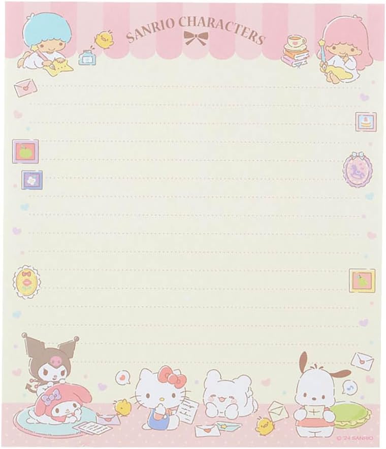Sanrio 493945 Character Letter Set, Sanrio Characters Packaging: Approx. Width 6.3 x Depth 0.3 x Height 8.7 inches (16 x 0.8 x 22 cm)