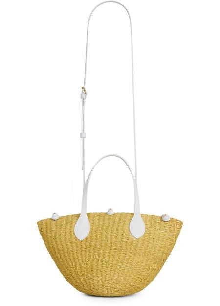 CELINE Small Triomphe beads basket in sisal and calfskin - Image 6