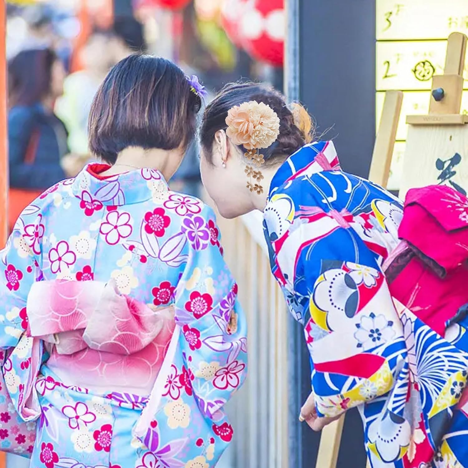 Japanese Style Kimono Hair Ornament, Yukata, Graduation Ceremony, Coming-of-Age Ceremony, Wedding, Shichi-Go-San Party, Thank You Party, New Year, Fireworks Display, Flowers, Dry Flowers, Hair