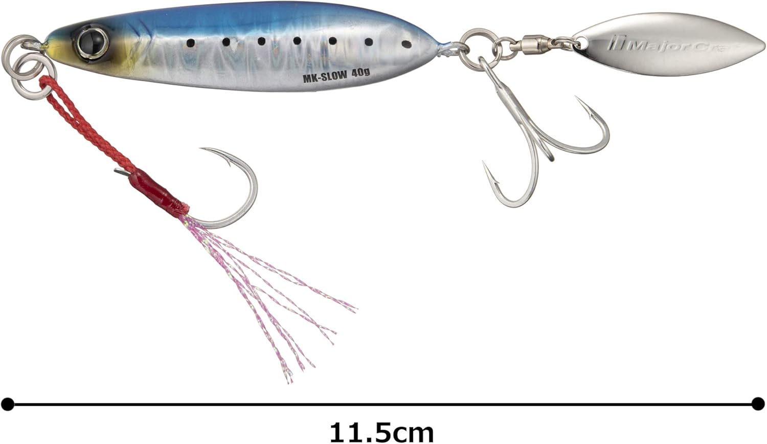 Major Craft Maki Jig Slow, Spinning Metal Jig, 0.7 oz (20 g), 1.1 oz (30 g), 1.4 oz (40 g), 2.1 oz (60 g)