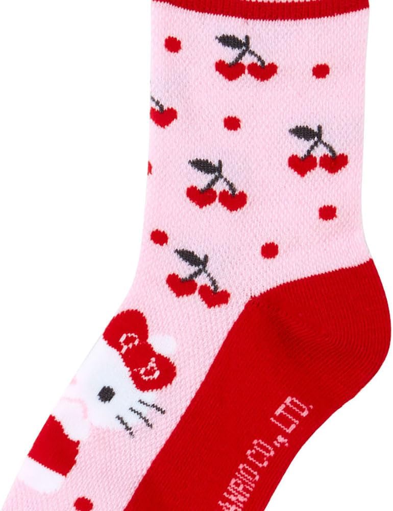Sanrio 455199 Sanrio Kids Socks, Set of 3, Socks, 5.1 - 5.9 inches (13 - 15 cm), Hello Kitty, Hello Kitty, Character