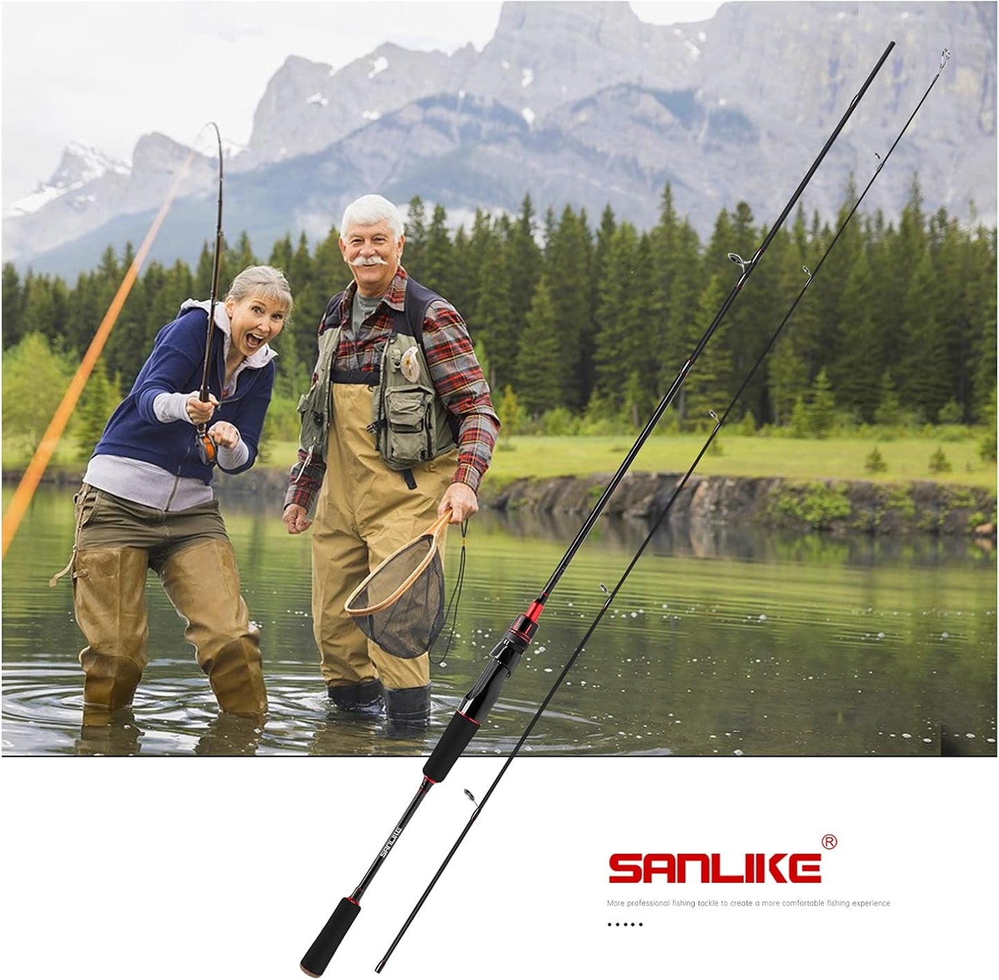 SANLIKE Egging Rod, Sea Bass Rod, Bait Rod, Spinning Rod, Ultra Lightweight, Carbon, O-Guide, Casting Rod, with 1 Tip, EVA Grip, Fishing Rod, Compact, For Saltwater Freshwater Applications, 5.9 ft