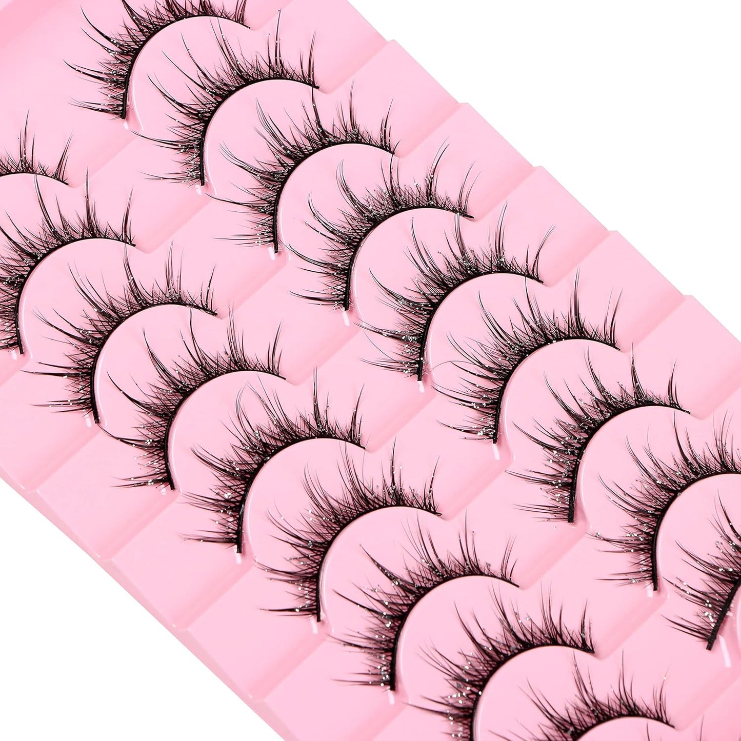 Cartoon Eyelashes Fluffy False Eyelashes Dramatic Cat Eye Makeup Fairy Cluster Wet Look