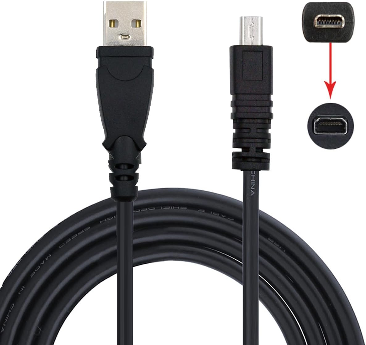 Cablecc UC-E6 USB Cable for Nikon DSLR Camera COOLPIX S3000 S3100 S3200 S8000 S100 S203 S230 P7000 AW100