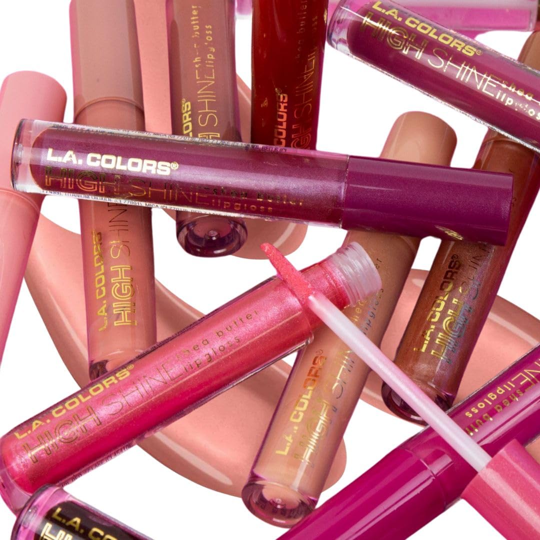 Manteca de Karité Lip Gloss de lato brillo L.A. Colors, de 0,14 onza, Transparente