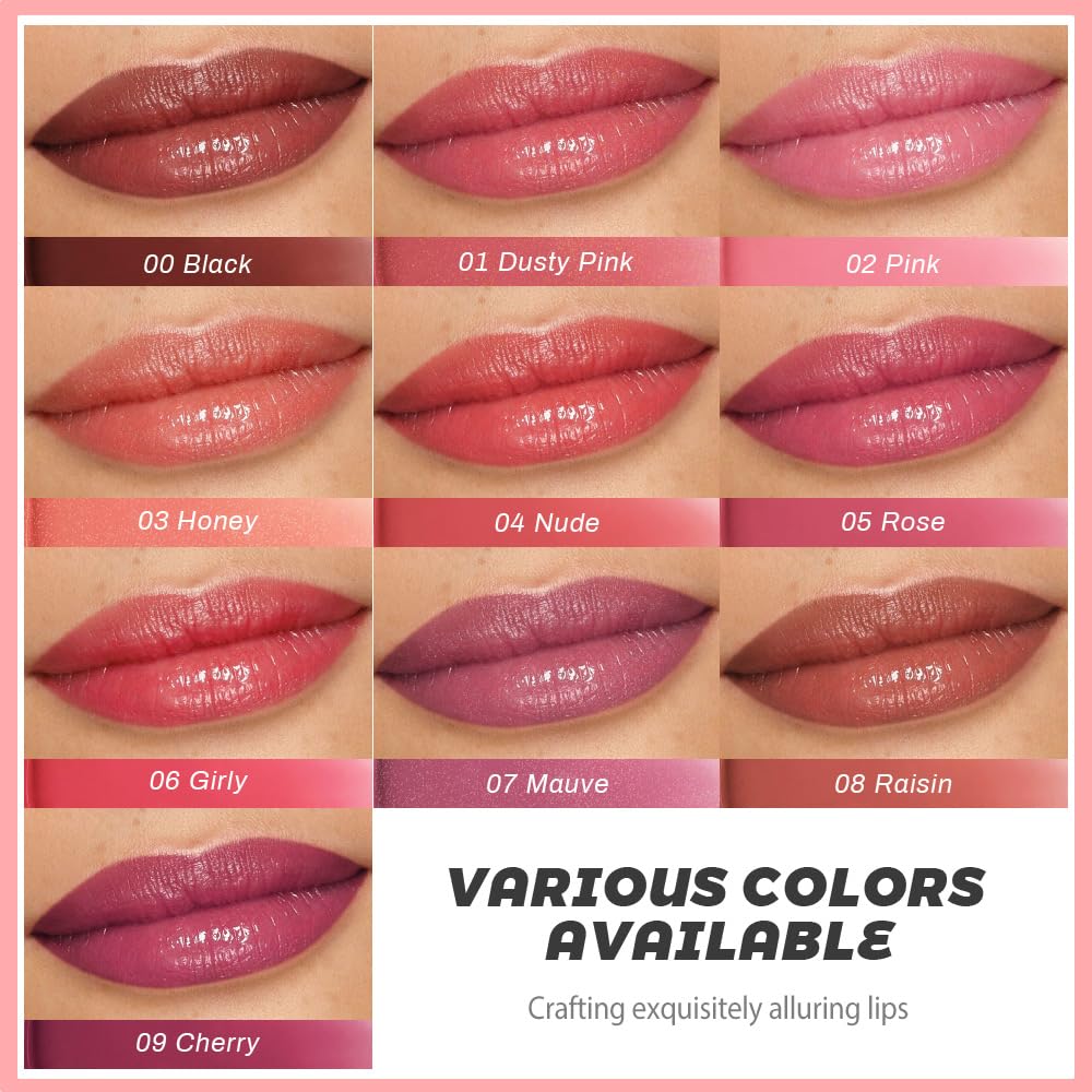 Kaely Lápiz Labial Tintado Bálsamo Labial de Mahoma Miel, Lápiz Labial de Brillo Hidratante para Labios Secos de Mujeres, Bálsamo Labial Nutritivo Brillante Lápiz Labial Tinta Maquillaje, Ligero