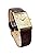 Seiko SWR064 Men's Wristwatch, Square Design, Quartz, Champagne Gold Dial x Brown Leather Band, Formal