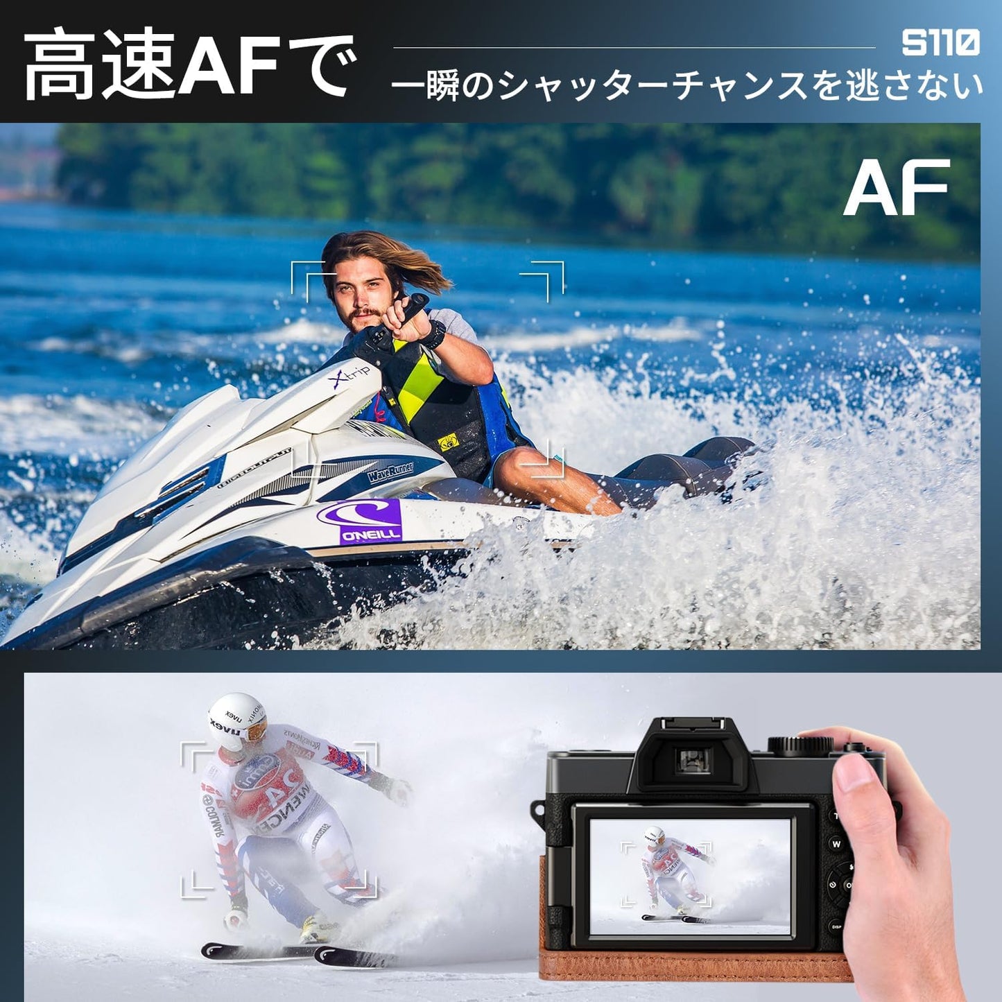 NBD 4K 48MP Digital Camera with Leather Half Case [WiFi App Control, Macro + Wide Angle Lens] 16x Zoom AF Function SLR Camera | LED Flash & Webcam Function | 32GB Micro SD Card & 2 Batteries Included