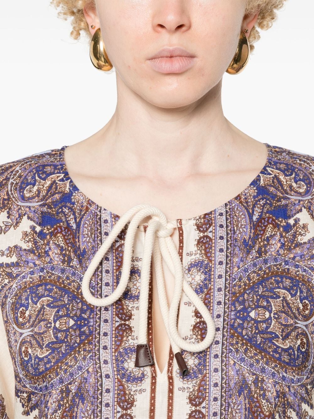 Zimmermann Zimmermann Paisleyプリントリネンミディドレス - Image 6