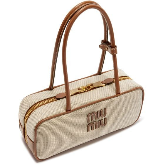 MIU MIU Leather and fabric Beau bag - Image 6