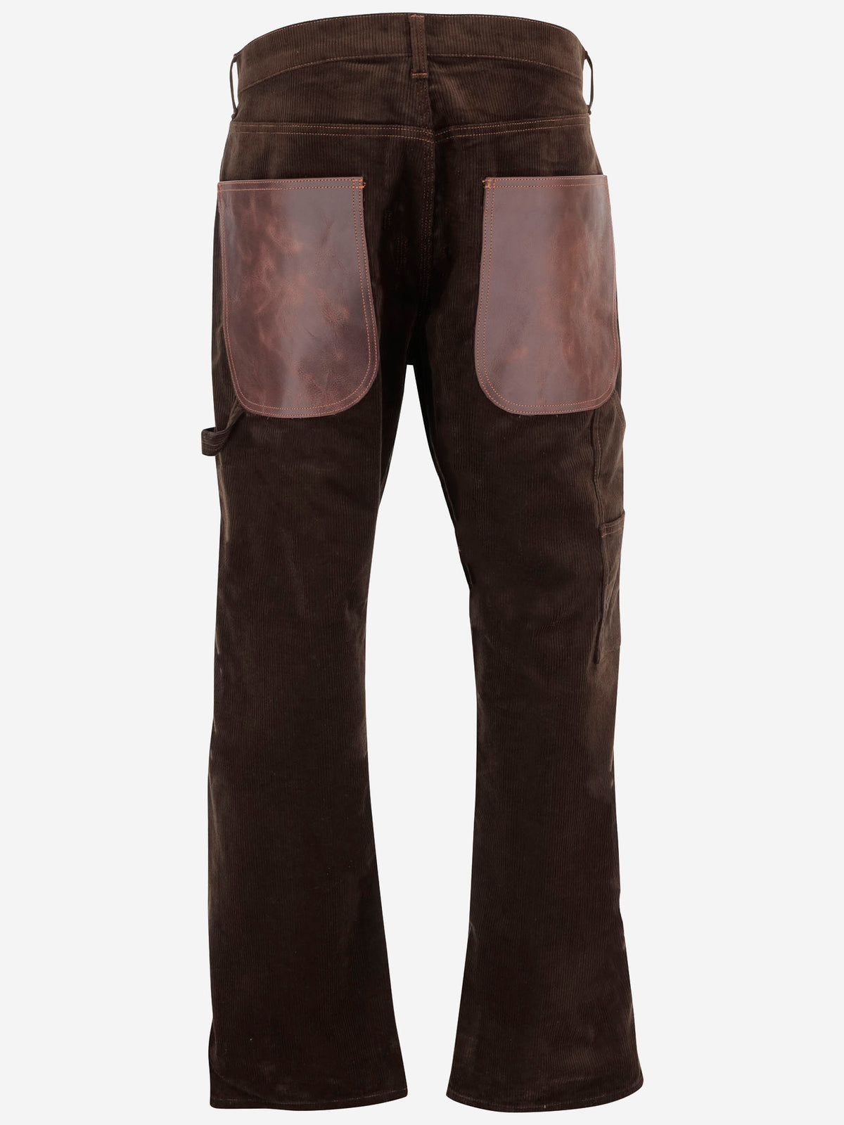 Junya JUNYA WATANABE レザーディテール付きコットンブレンドリブパンツ - Image 6