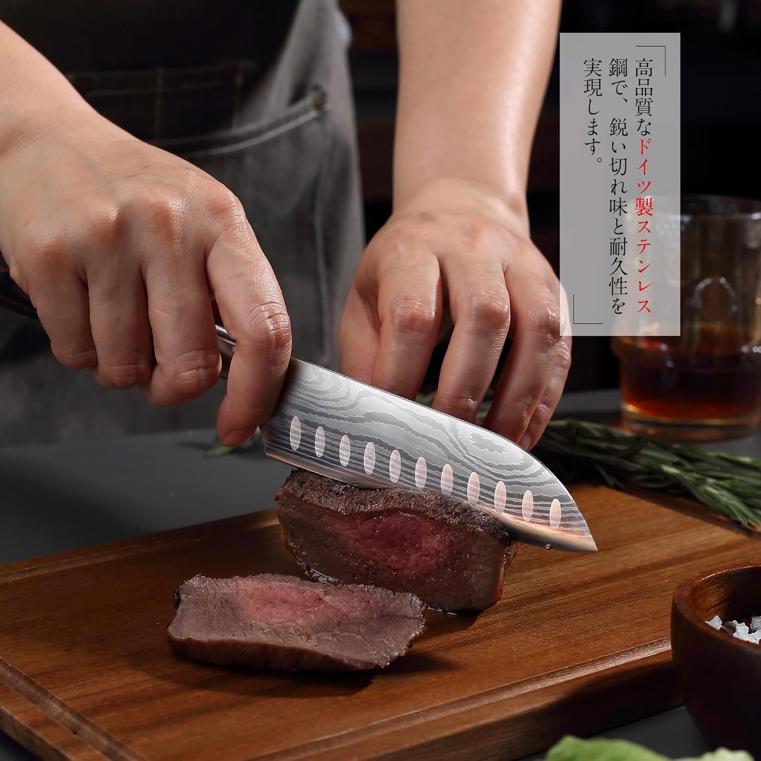 PAUDIN Santoku Knife Small 130mm All-Purpose Knife Chef Knife High Carbon Stainless Steel Depot Processing Wooden Handle Sharp Meat, Fish, Vegetable Compatible Kitchen Knife for Home Use Gift