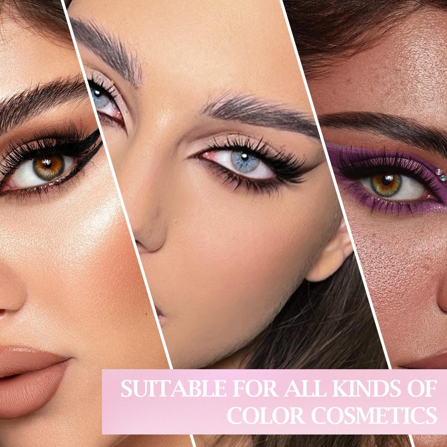 WALWAL Fox Fake Eyelash, Natural Curl Fake 3D Volume Mink Lashes for Cat Eye Makeup, Soft and Fluffy Whispy Lush Strips(5 Pairs Hybrid Set)