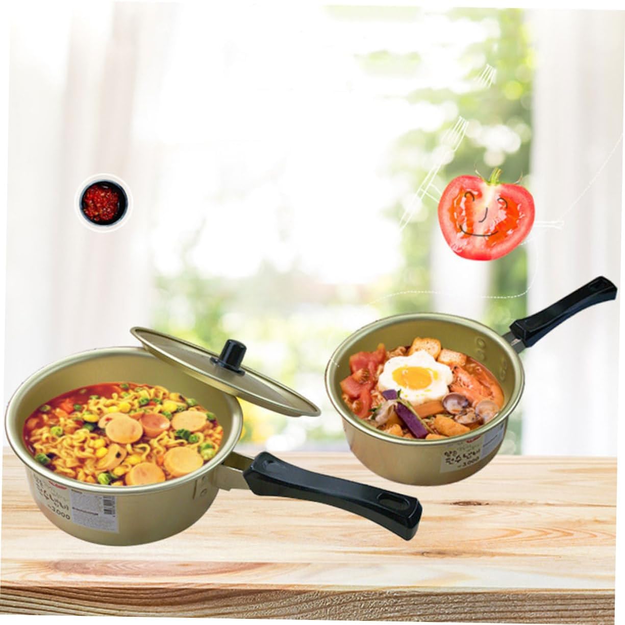 NUOBESTY Korean Spicy Ramen Pot, Curry Pot, Korean Ramen Cooker, Udon Bowl, Restaurant Pot, Ih Stock Pot, Noodle Bowl, Instant Ramen Pot, Aluminum Stock Pot, Korean Stock Pot, Korean Stock