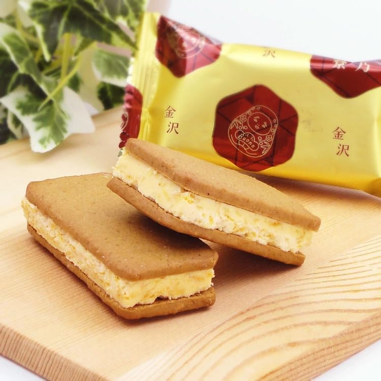 Ishikawa Minika Kaga Sticks Tea Sand Cookies, 18 Pieces, Kaga Bar Broom Tea and Powder Japanese Parfait Sandcookies, Ishikawa Kanazawa Souvenir, Sweets, Gift, Individually Packaged, Gift (18 Pieces)