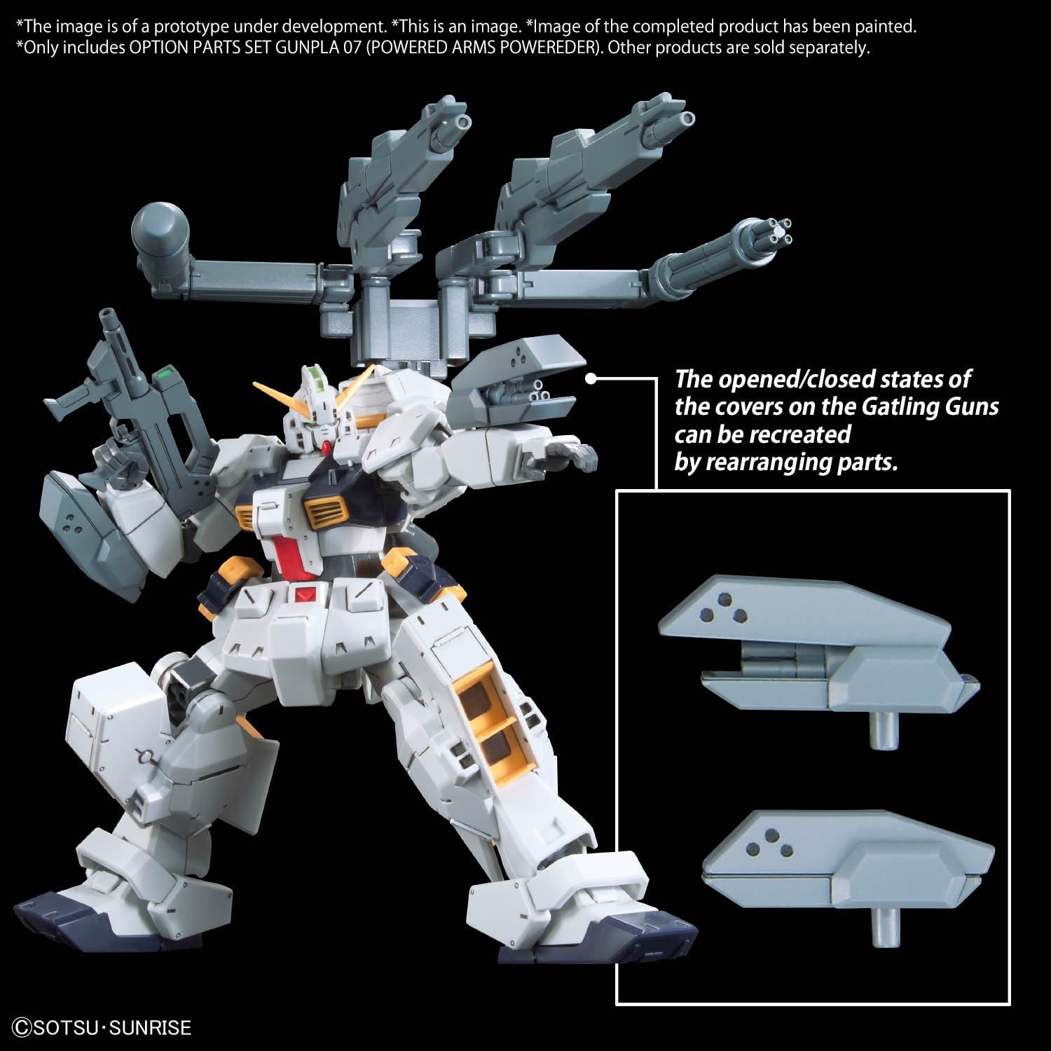 Bandai Spirits Optional Parts Set, Gunpla 07 (Power Arms Powerder), Color Coded Plastic Model