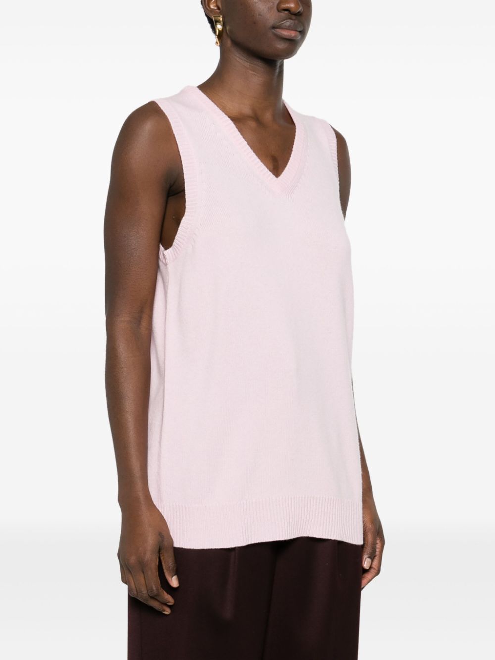 Sportmax SportMax Pre Vネックウールベスト - Image 6