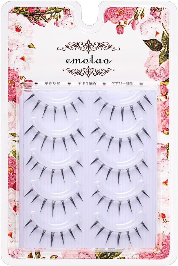 Natural False Eyelashes, Top Eyelashes, Short Eyelashes, Popular, Handmade, Actress Eyelashes, Cosplay Makeup Mine Type, 5 Pairs (M9-01)