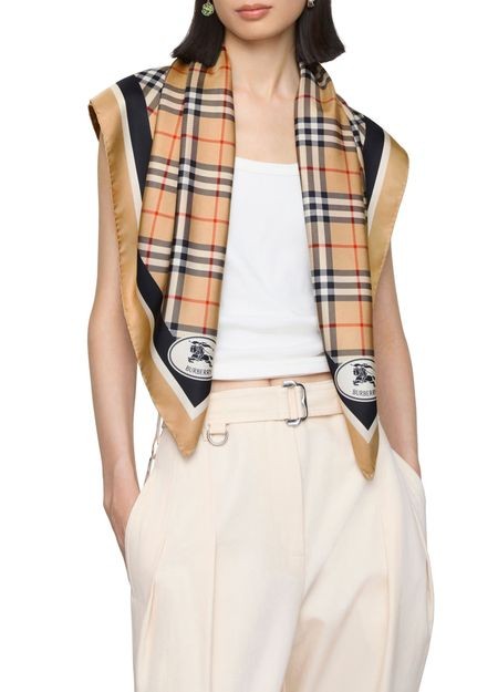 BURBERRY Square chequered silk scarf - Image 6