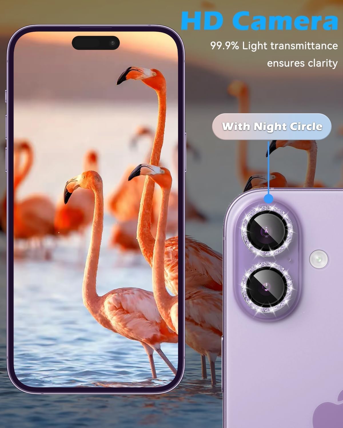 CloudValley Camera Film for iPhone 17, 1:1 Invisible Perfect Fit, Case Friendly, Flash Compatible Design, Full Protection, 9H Tempered Glass, High Transmittance, Anti-Scratch, 9H Tempered Glass
