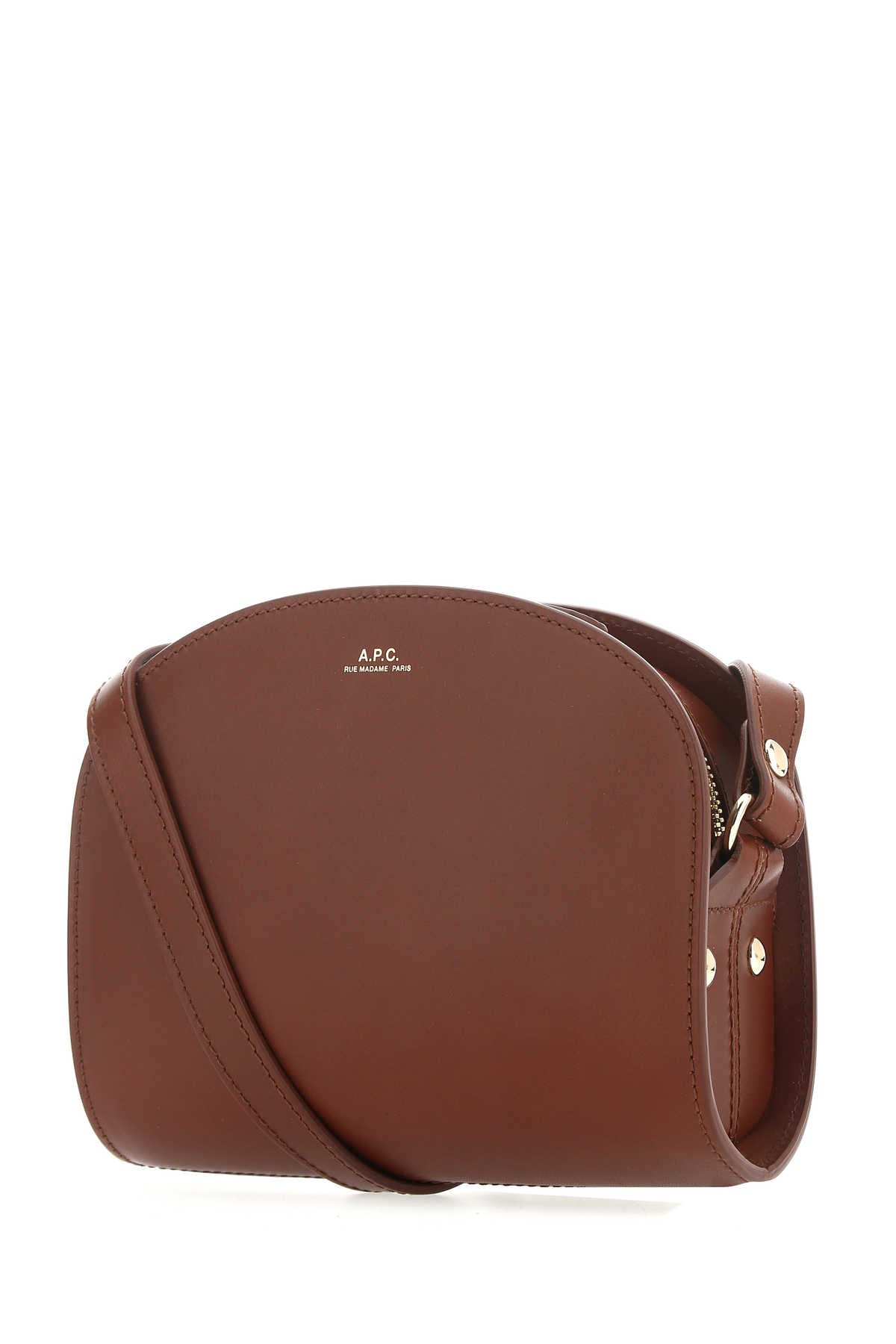 A.p.c. A.P.C.キャラメルレザーミニデミルーンショルダーバッグ - Image 6