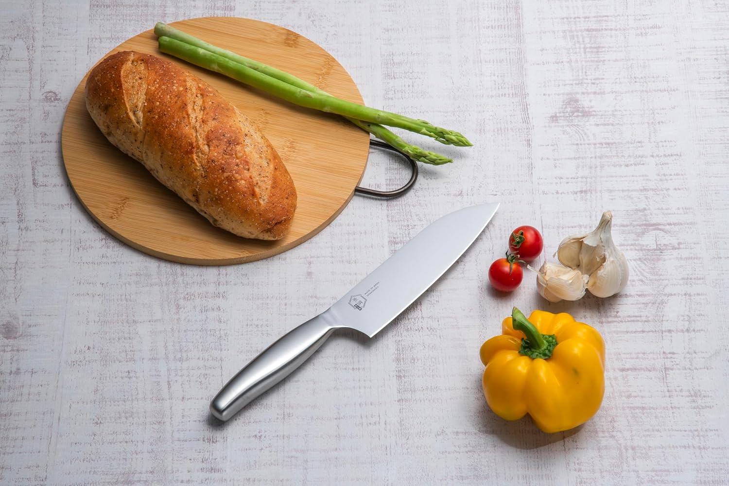 Shimomura Industries KGT-101 Kagatsunaku Santoku Knife, 6.5 inches (165 mm), Dishwasher Safe