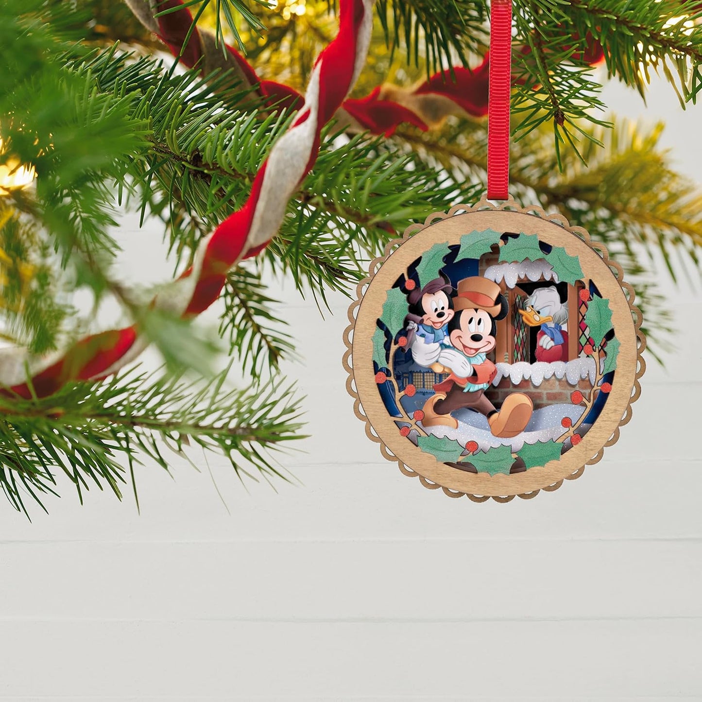 Hallmark Keepsake Adorno de Navidad 2023, Disney Mickey Christmas Carol 40 aniversario, regalos para fanáticos de Disney