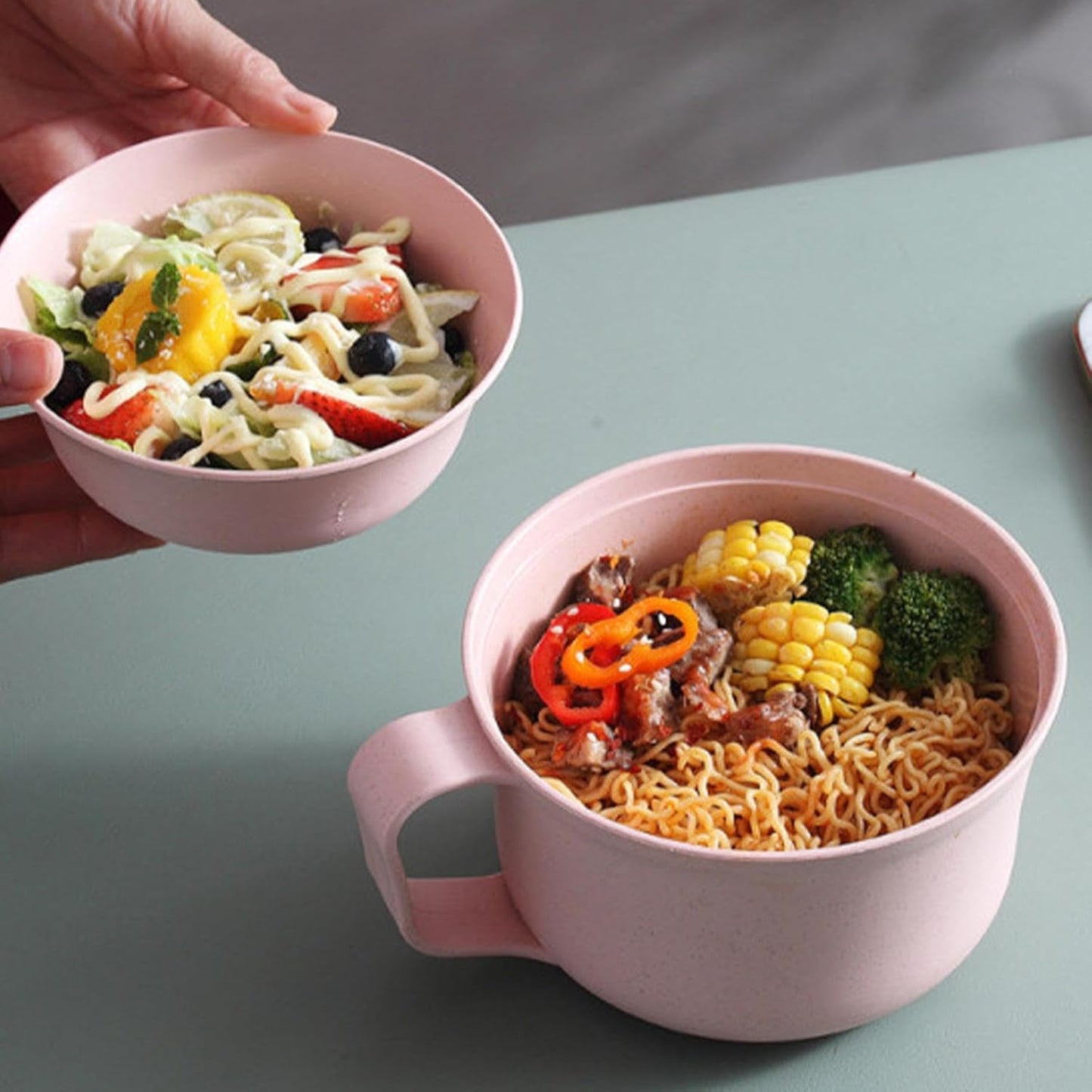 Ramen Bowl Set, Ramen Pot Set - Ramen Bowl Set Microwave Instant Ramen Ramen Bowl, Portable Ramen Bowl with Handle for Ramen, Pho, Udon, Soba, Soup Noodles, Asian Food