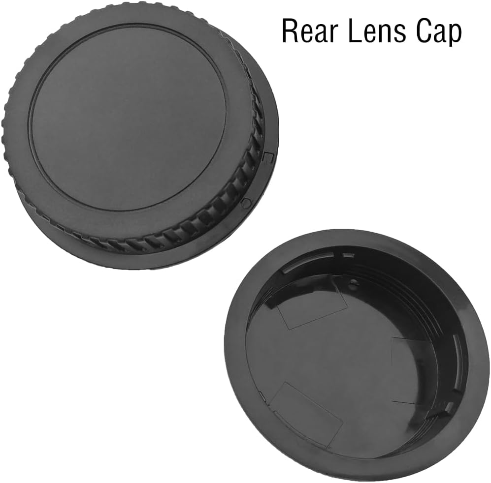 Body Cap and Rear Lens Cap Cover for Canon EOS EF EF-S Mount Camera T7 T6 90D 80D 77D 70D 60D 5D 1DX 5D 7D / 6D Mark II III 200D Rebel SL3 SL2 T8i T7i T6i T6S T5i T5 T4i T3 T2ii T1i [2i ] Set]
