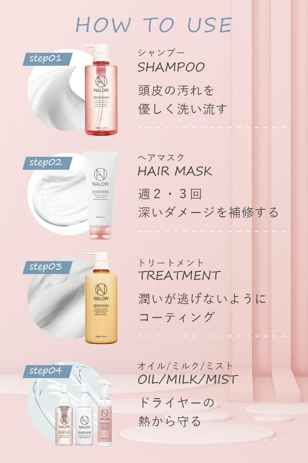 Narrow Hair Mask, Hair Treatment, Salon Exclusive Product, Rinse Treatment x Deep Moist Type x 7.1 oz (200 g)