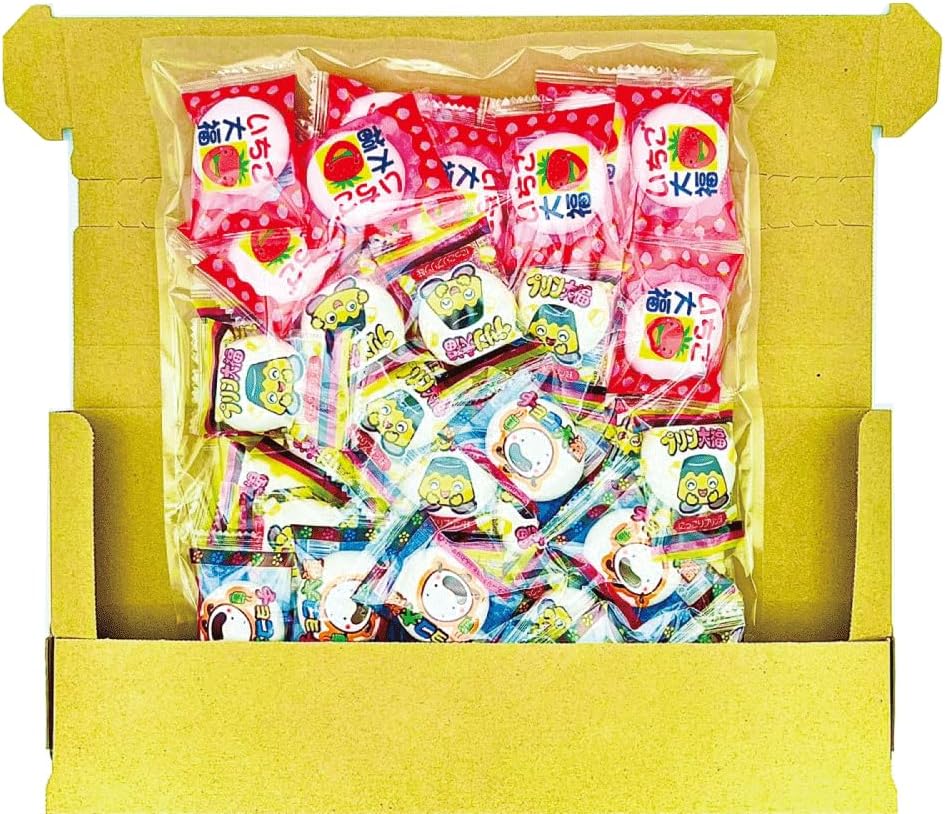 Yakin Marshmallow Chocolate Daifuku Strawberry Daifuku Pudding Daifuku 50 Pieces Assorted, Share Pack, Individually Packaged, Snacks, Marshmallow, Small Pouches
