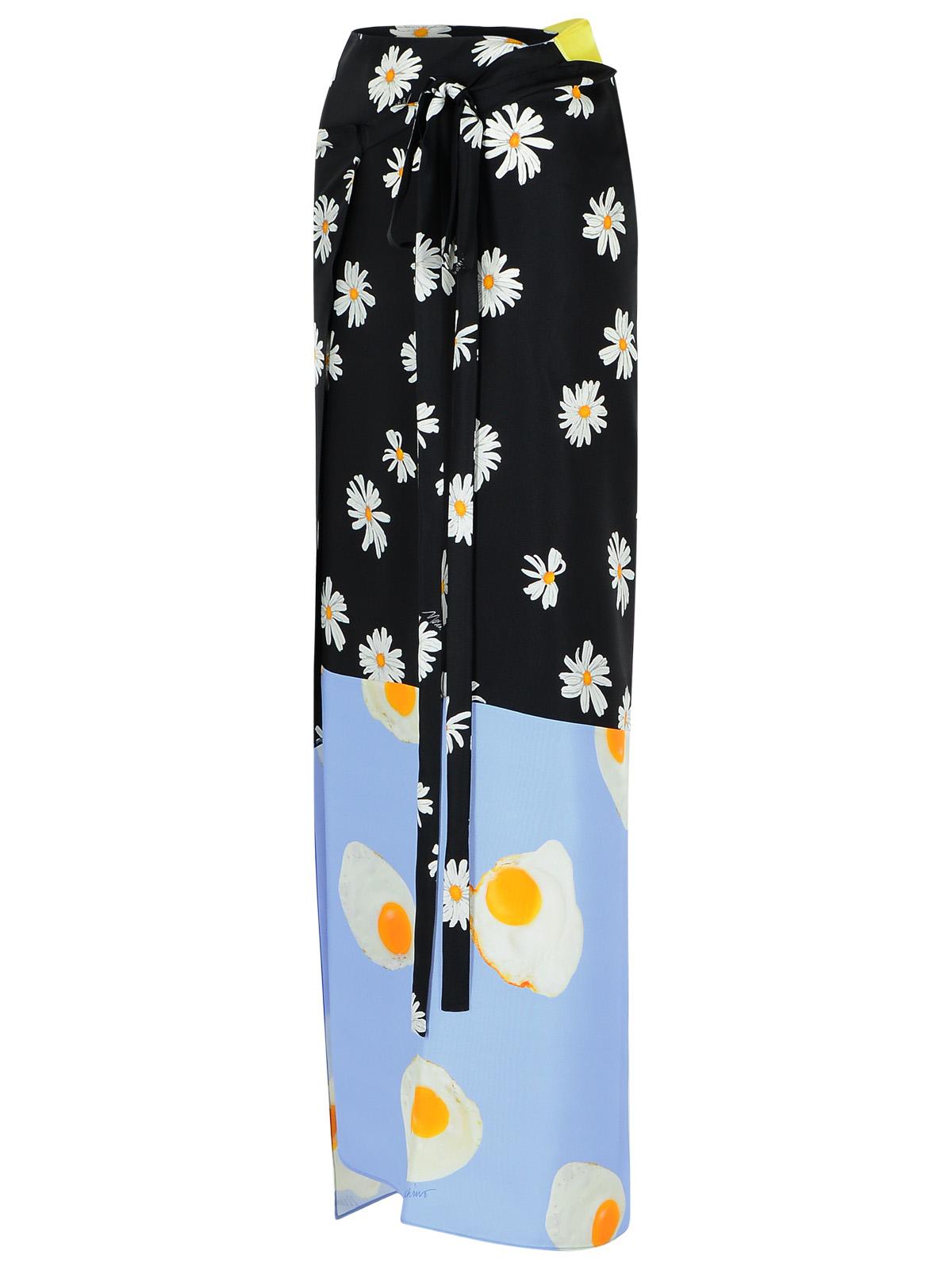 Moschino モスキーノ「パッチワーク」ブラックシルクスカート - Image 6